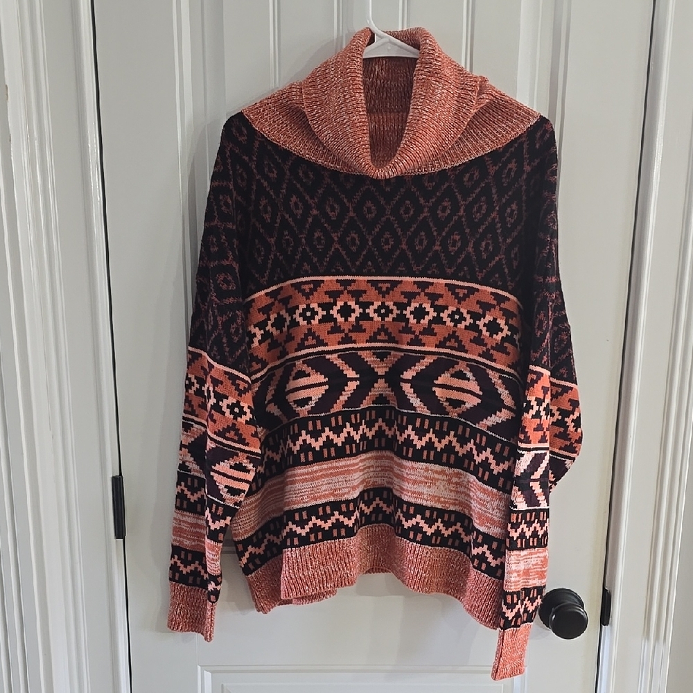 5 For 25$ Wrangler Black and Orange Cowl Neck Sweater